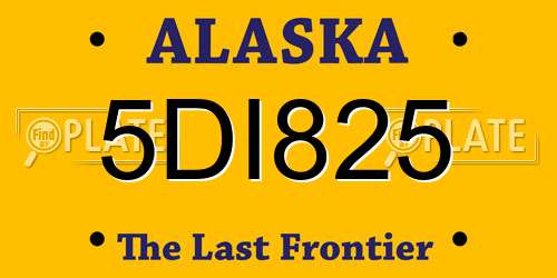 5DI825 Alaska License Plate