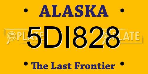 5DI828 Alaska License Plate