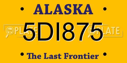 5DI875 Alaska License Plate
