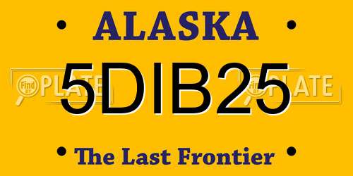 5DIB25 Alaska License Plate
