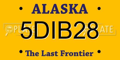 5DIB28 Alaska License Plate