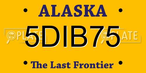 5DIB75 Alaska License Plate