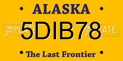 5DIB78 Alaska License Plate