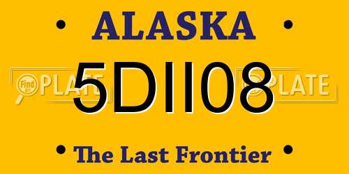5DII08 Alaska License Plate