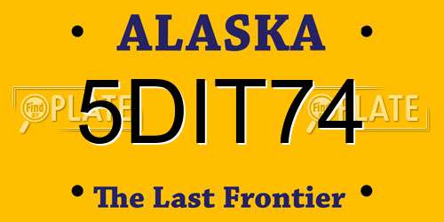 5DIT74 Alaska License Plate
