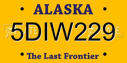 5DIW229 Alaska License Plate