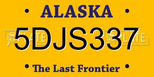 5DJS337 Alaska License Plate