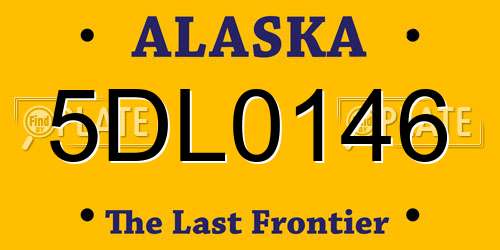 5DL0146 Alaska License Plate