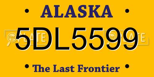 5DL5599 Alaska License Plate