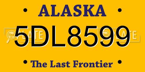 5DL8599 Alaska License Plate