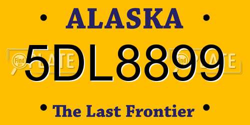 5DL8899 Alaska License Plate