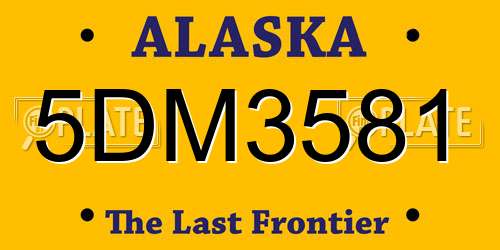 5DM3581 Alaska License Plate