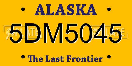 5DM5045 Alaska License Plate