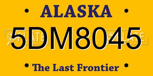 5DM8045 Alaska License Plate