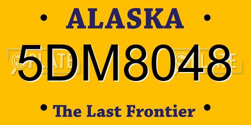 5DM8048 Alaska License Plate