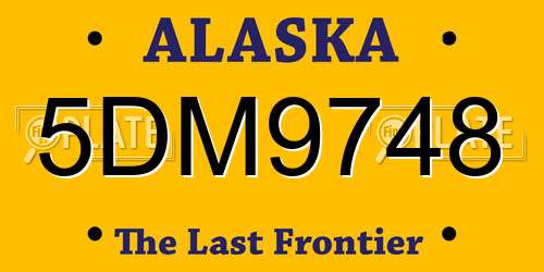 5DM9748 Alaska License Plate