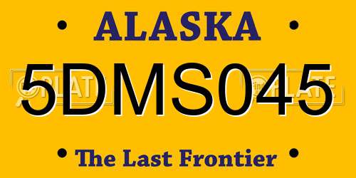 5DMS045 Alaska License Plate