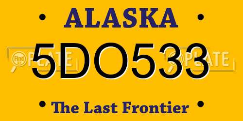 5DO533 Alaska License Plate