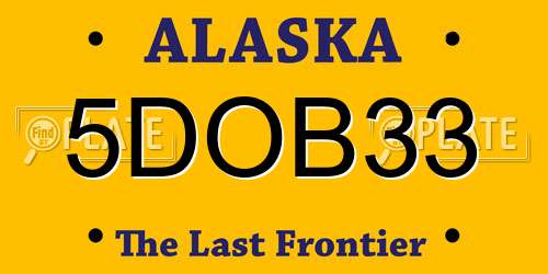 5DOB33 Alaska License Plate