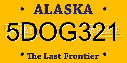 5DOG321 Alaska License Plate