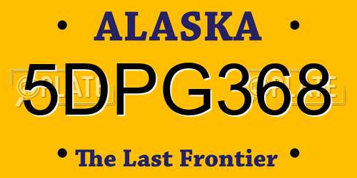 5DPG368 Alaska License Plate