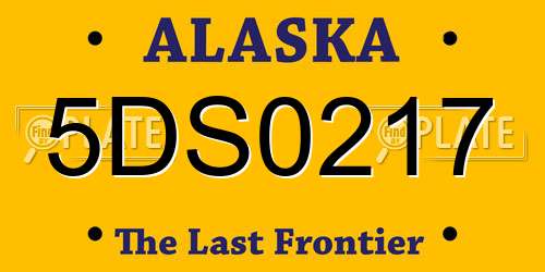 5DS0217 Alaska License Plate