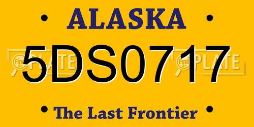 5DS0717 Alaska License Plate