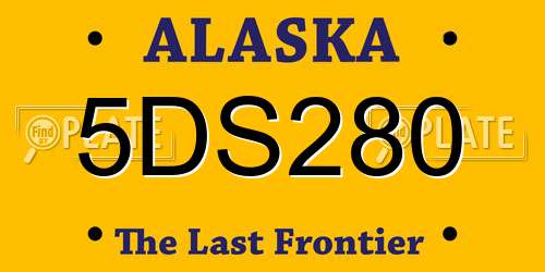 5DS280 Alaska License Plate