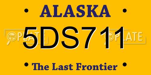 5DS711 Alaska License Plate