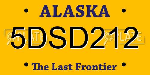 5DSD212 Alaska License Plate