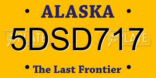 5DSD717 Alaska License Plate
