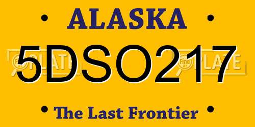 5DSO217 Alaska License Plate