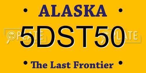 5DST50 Alaska License Plate