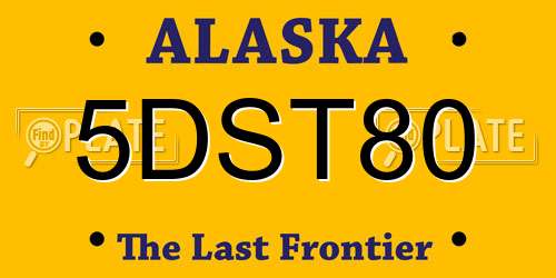 5DST80 Alaska License Plate