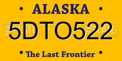 5DTO522 Alaska License Plate
