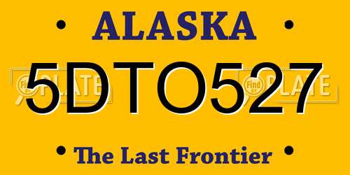 5DTO527 Alaska License Plate