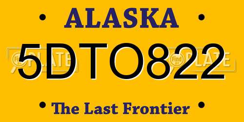 5DTO822 Alaska License Plate