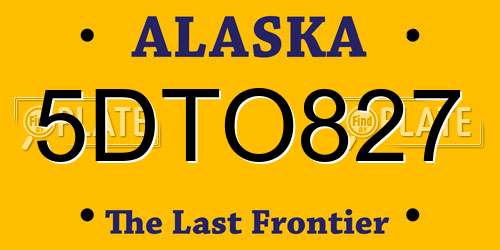5DTO827 Alaska License Plate