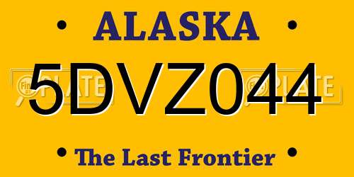 5DVZ044 Alaska License Plate