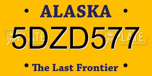 5DZD577 Alaska License Plate