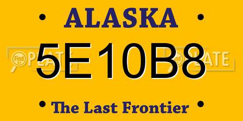 5E10B8 Alaska License Plate