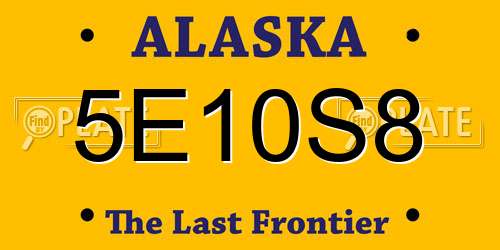 5E10S8 Alaska License Plate