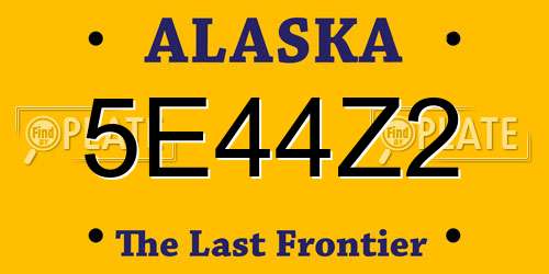 5E44Z2 Alaska License Plate