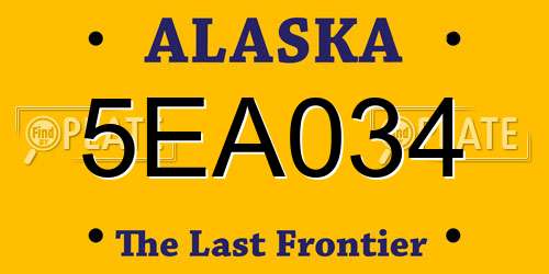 5EA034 Alaska License Plate