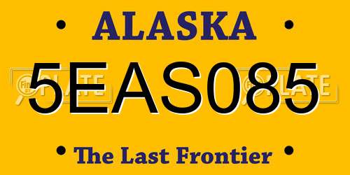 5EAS085 Alaska License Plate