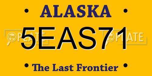 5EAS71 Alaska License Plate