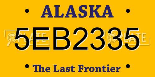 5EB2335 Alaska License Plate