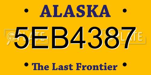 5EB4387 Alaska License Plate