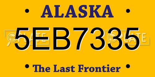 5EB7335 Alaska License Plate