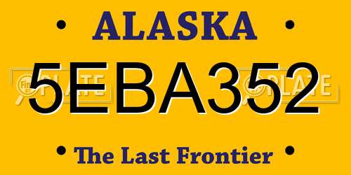 5EBA352 Alaska License Plate